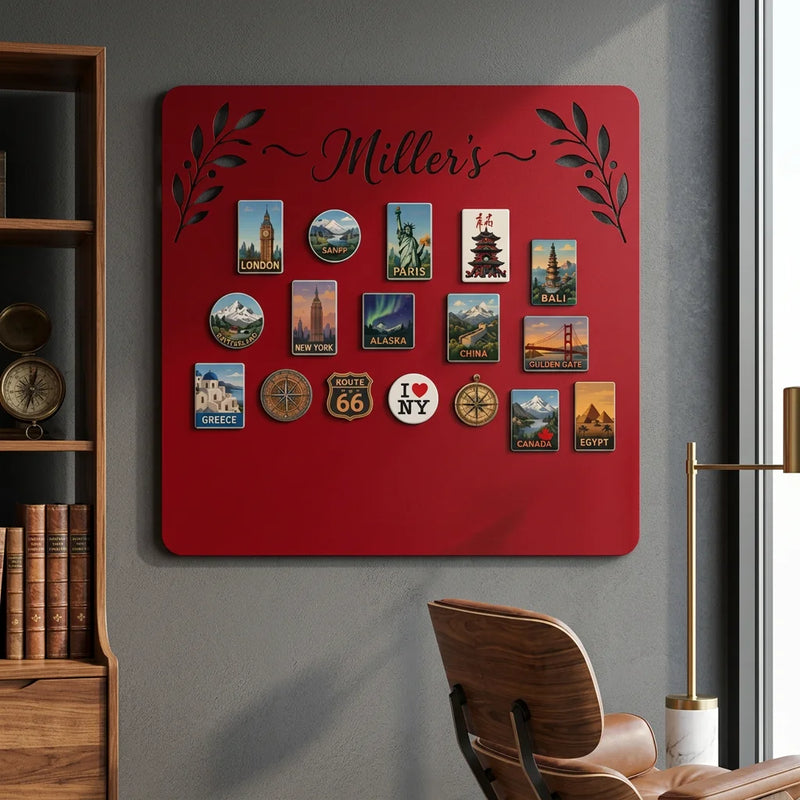 Personalized Family Magnet Board – Red