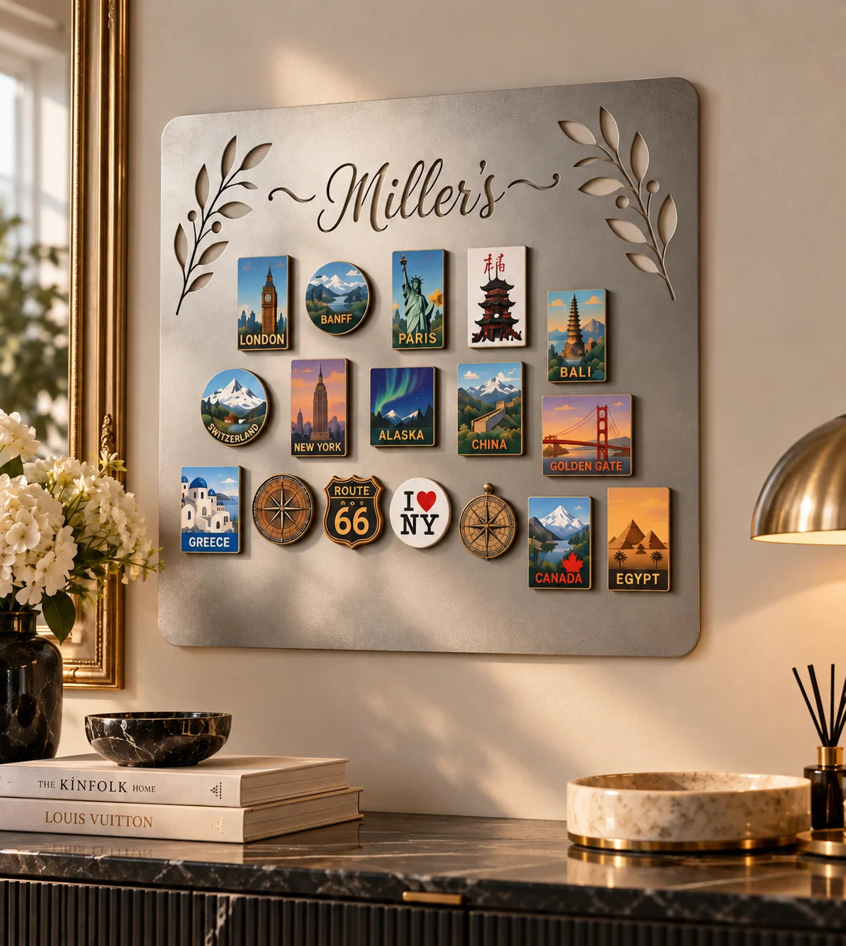 Personalized Family Magnet Board – Silver