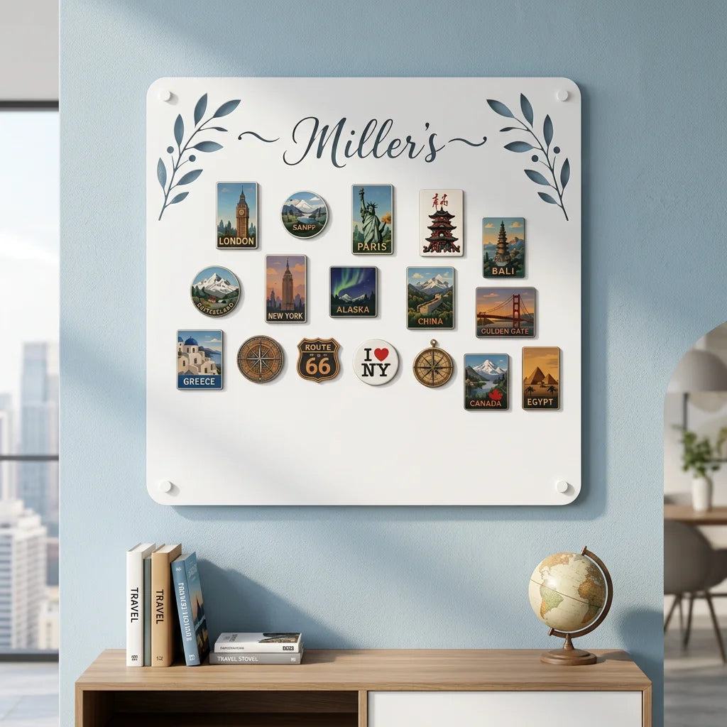 Personalized Family Magnet Board – White