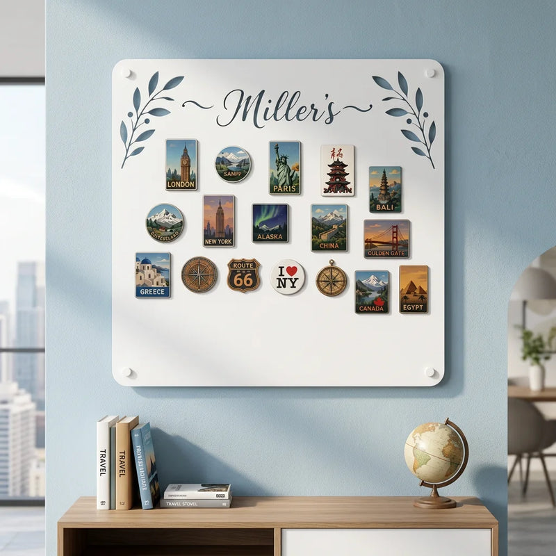 Personalized Family Magnet Board – White