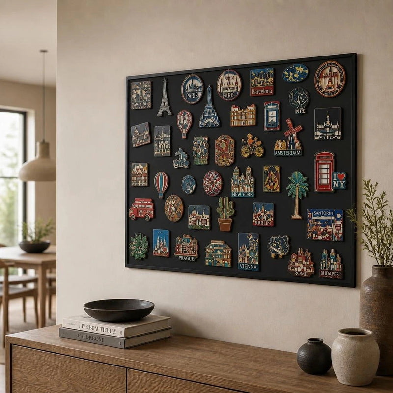 Metal magnet organizer board, plain rectangle design