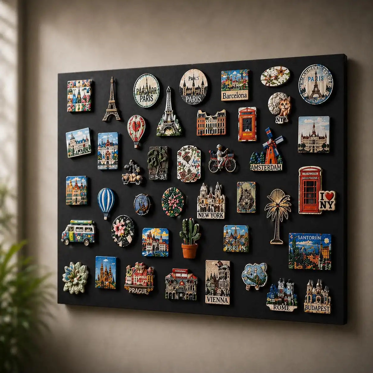 Metal magnet organizer board, plain rectangle design — view 2 of 5