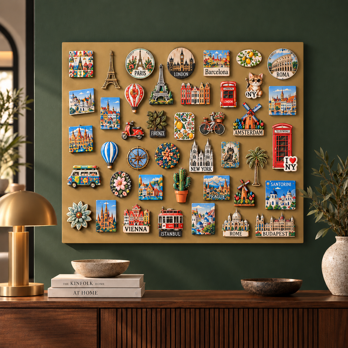 Metal Magnet Organizer Board – Gold