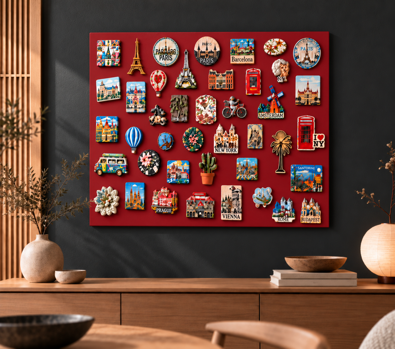 Metal Magnet Organizer Board – Red