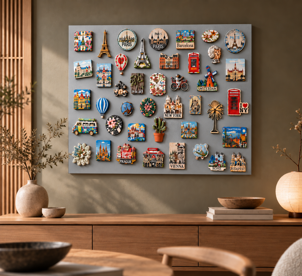 Metal Magnet Organizer Board – Silver