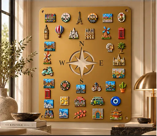 Compass Metal Travel Magnet Board – Gold