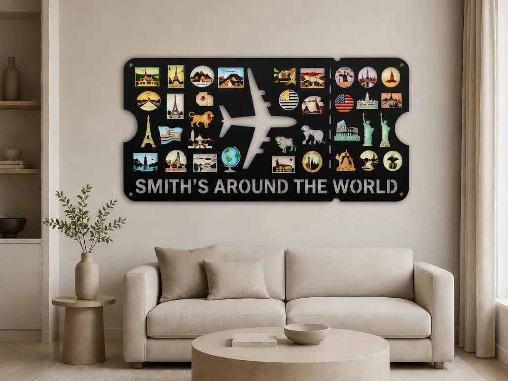 Custom metal flight ticket boarding pass wall decor — view 2 of 10