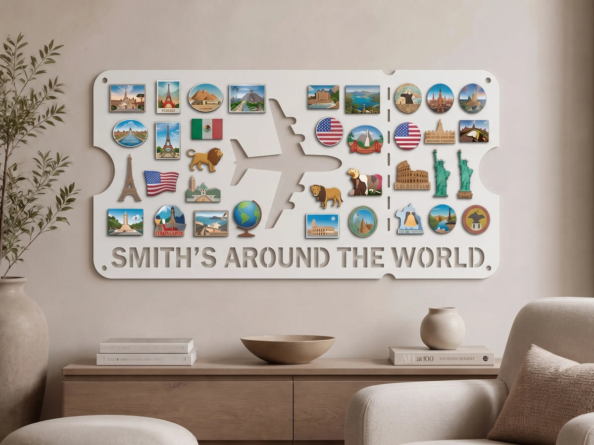 Custom metal flight ticket boarding pass wall decor — view 6 of 10