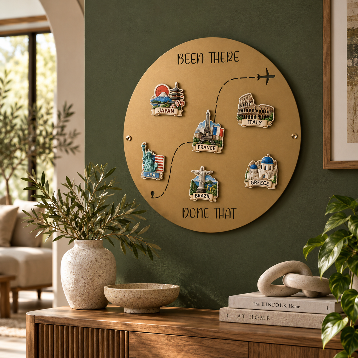 Been There Done That Travel Magnet Board – Gold