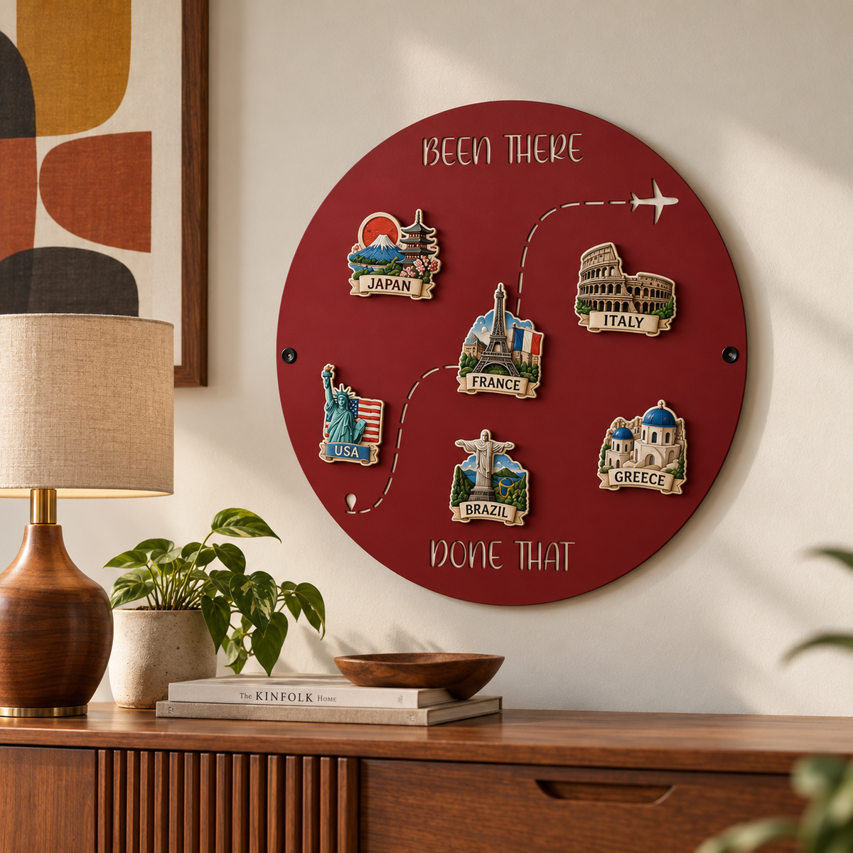 Been There Done That Travel Magnet Board – Red