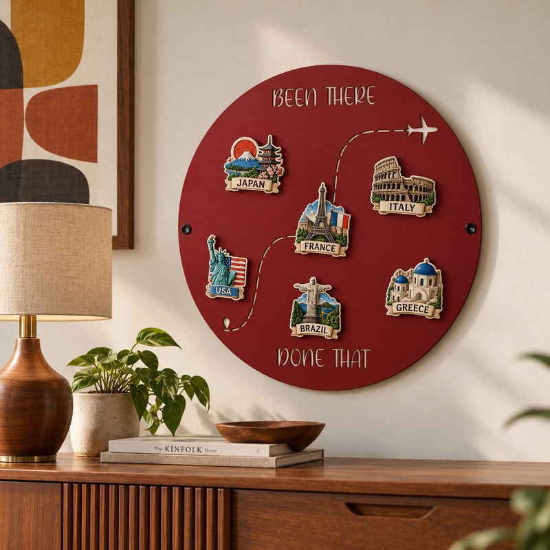 Been There Done That Travel Magnet Board – Red