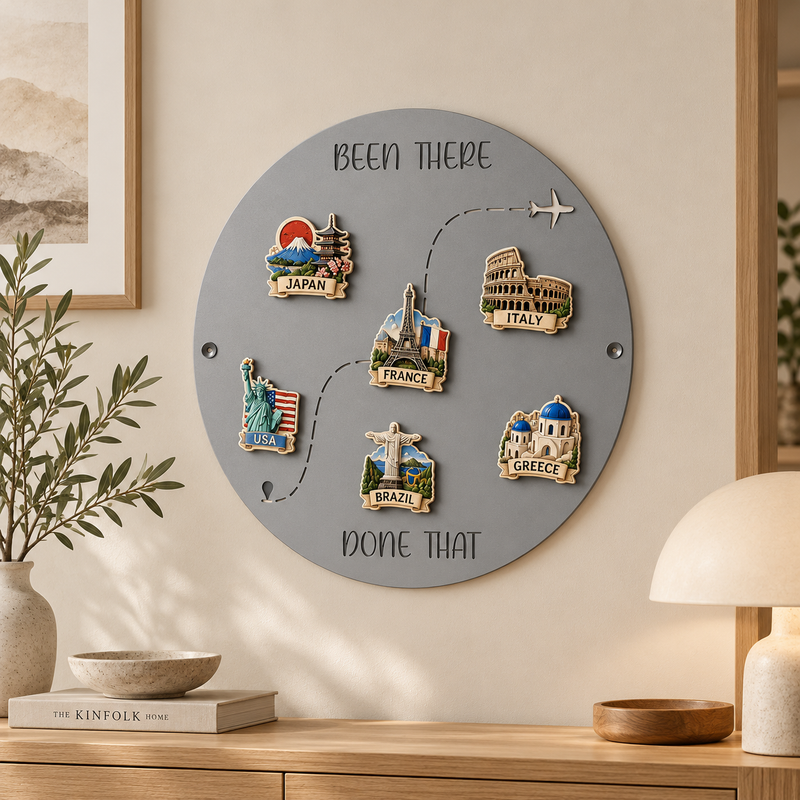 Been There Done That Travel Magnet Board – Silver