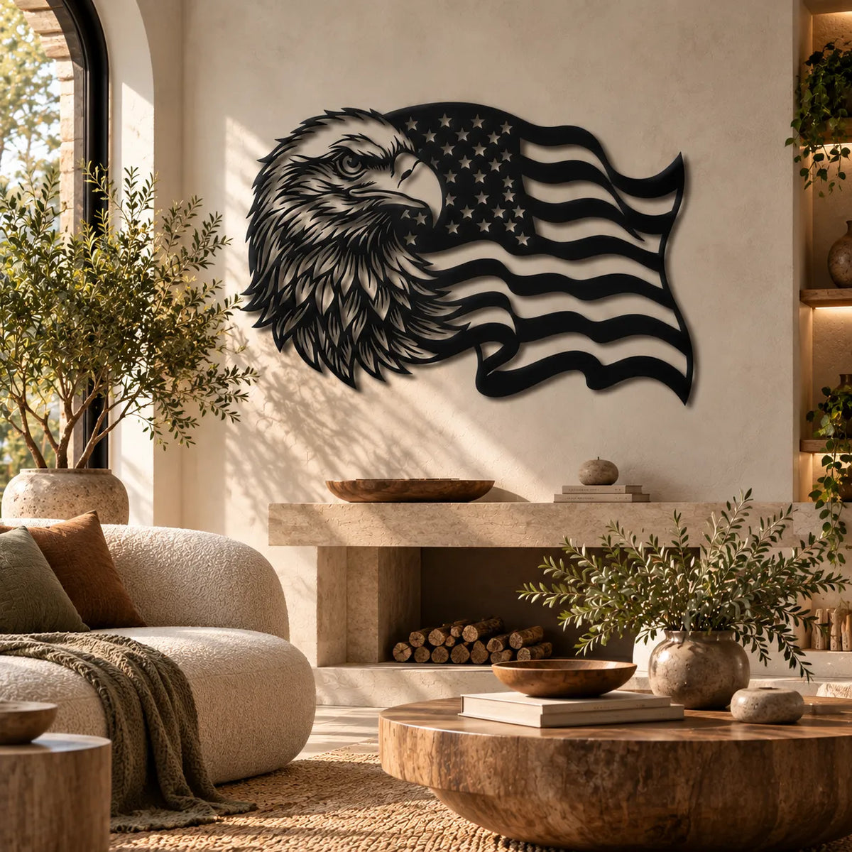 Bald eagle and American flag metal wall art — view 2 of 8