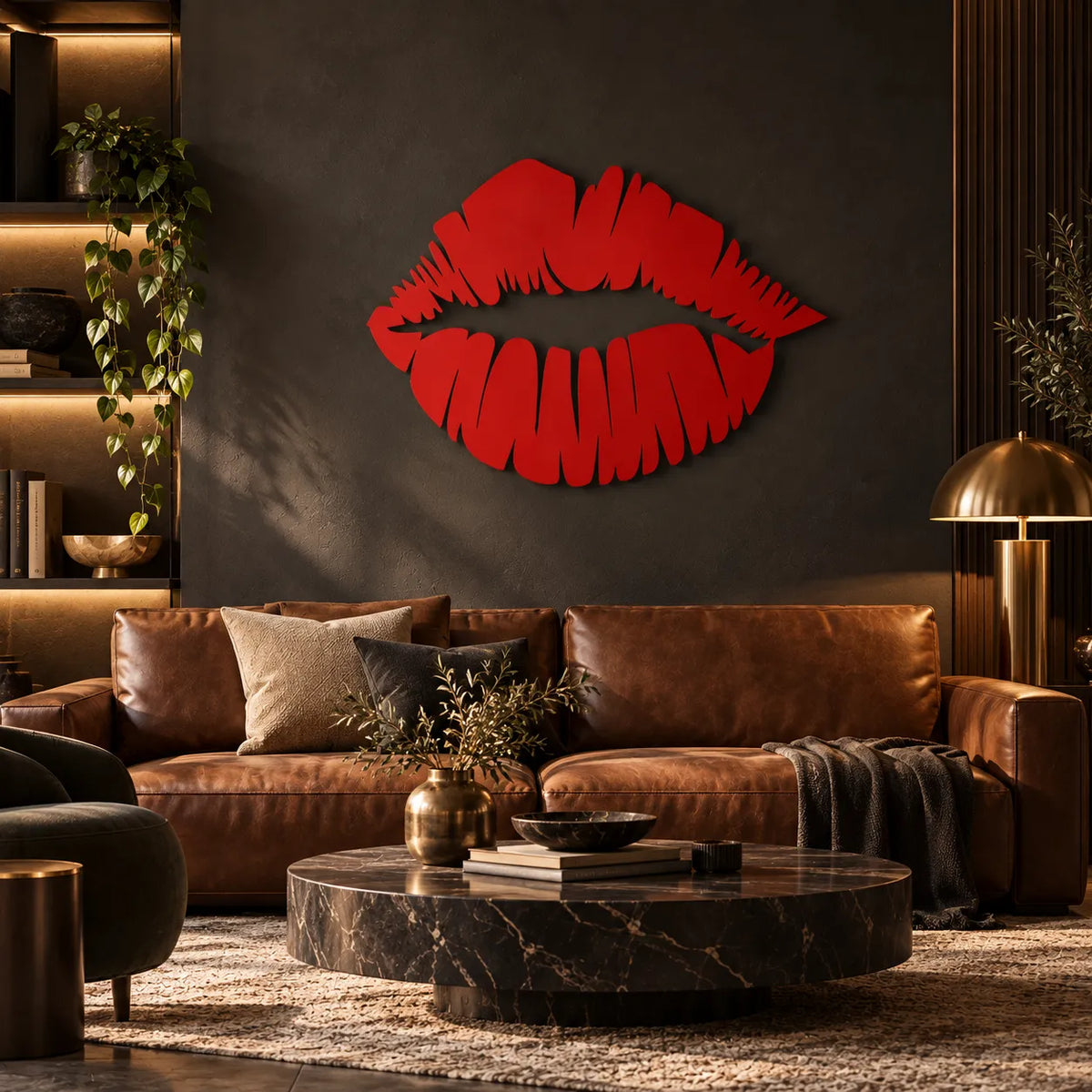 Kiss lips metal wall art — view 2 of 8