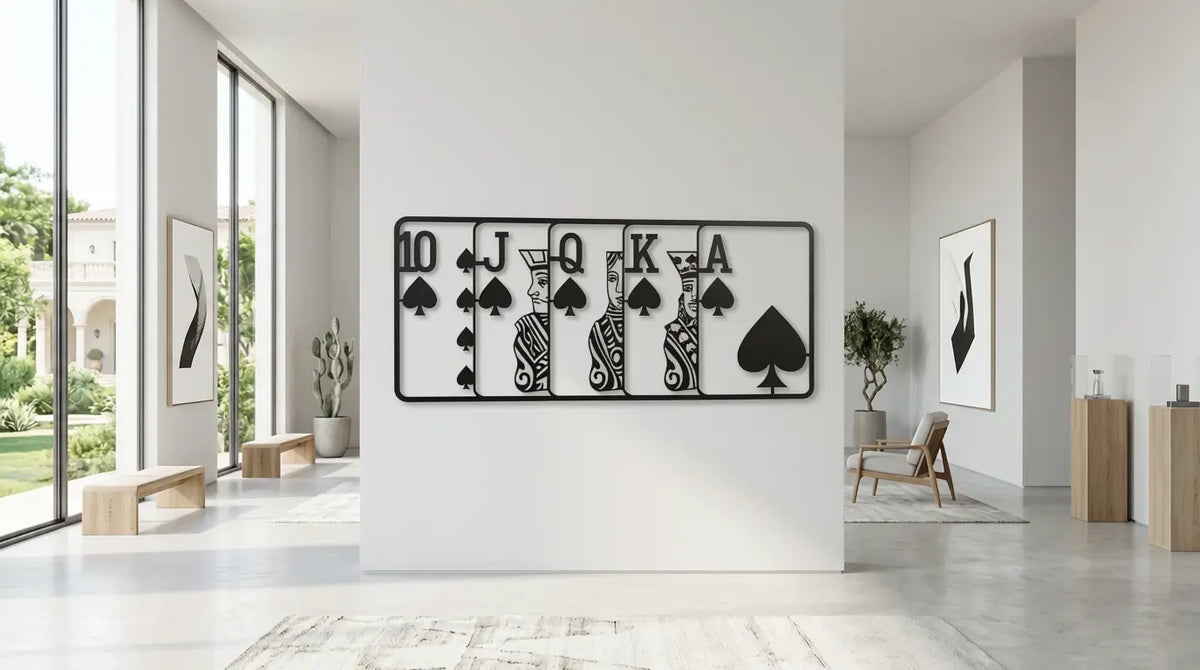 Royal flush spade metal wall art — view 2 of 5