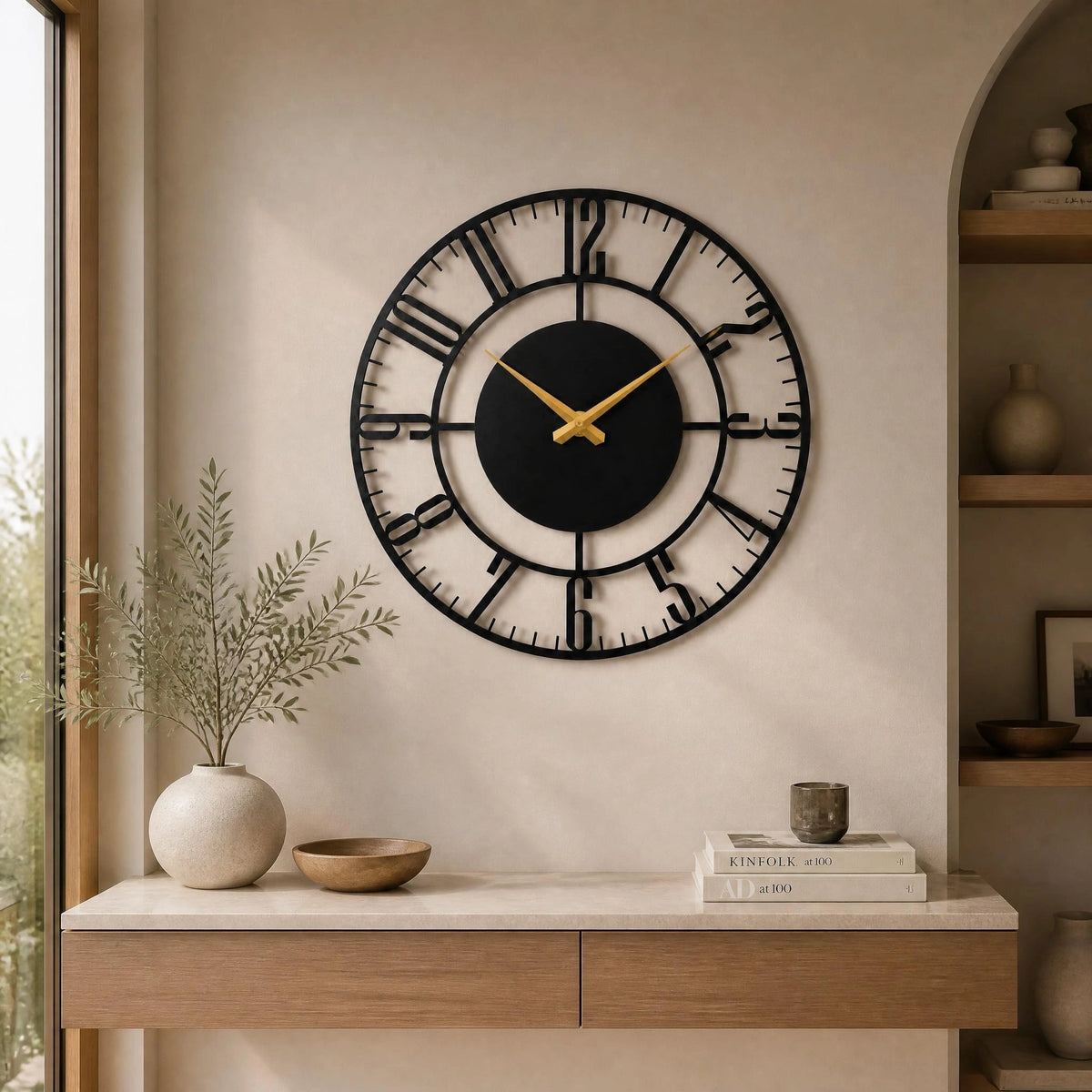 Modern LED metal wall clock with Latin numerals — view 2 of 6