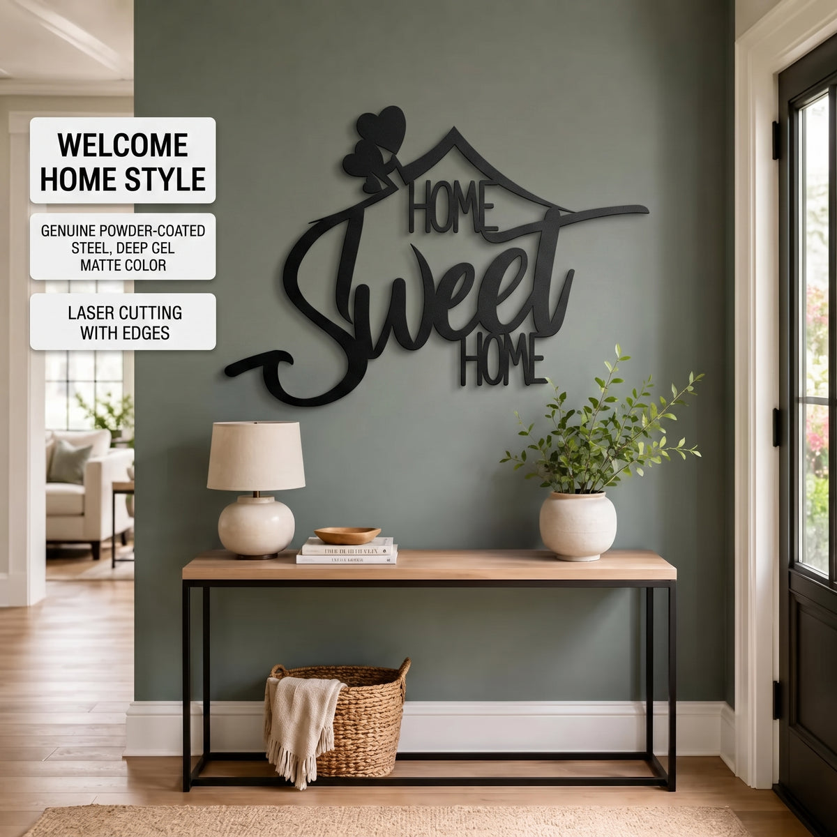 Metal Home Sweet Home wall sign — view 2 of 5